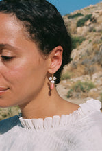 Load image into Gallery viewer, Hinging Pearl and Coral Drop Earrings
