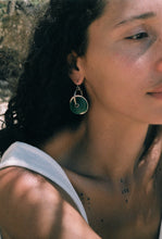 Load image into Gallery viewer, Sterling Silver and Jade Disc Earrings
