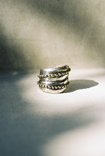 Load image into Gallery viewer, Silver and Gold Ridge Wraparound Ring
