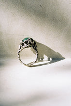 Load image into Gallery viewer, Coral Reef Brutalist Malachite Ring
