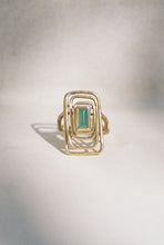 Load image into Gallery viewer, Modernist Gold Chrysoprase Sculpture Ring

