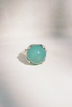 Load image into Gallery viewer, German Modernist Chrysoprase Sphere Ring
