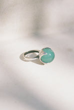 Load image into Gallery viewer, German Modernist Chrysoprase Sphere Ring
