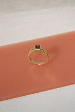 Load image into Gallery viewer, Mid-Century Gold and Square Cut Garnet Ring
