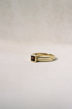 Load image into Gallery viewer, Mid-Century Gold and Square Cut Garnet Ring
