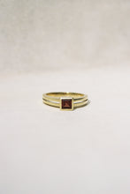 Load image into Gallery viewer, Mid-Century Gold and Square Cut Garnet Ring
