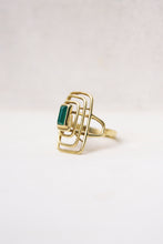 Load image into Gallery viewer, Modernist Gold Chrysoprase Sculpture Ring
