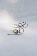 Load image into Gallery viewer, Pearl Spiral Hook Drop Earrings
