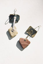 Load image into Gallery viewer, Mixed Metal And Tumbled River Rock Earrings
