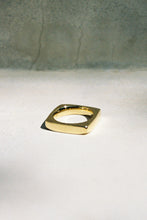 Load image into Gallery viewer, Carved Square-Ish Gold Band (OOAK)
