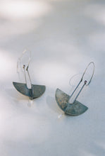 Load image into Gallery viewer, Postmodern Sculptural Panel Earrings with Morganite and Pearl
