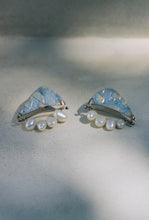 Load image into Gallery viewer, Postmodern Married Metal Earrings with Strung Pearls
