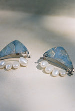 Load image into Gallery viewer, Postmodern Married Metal Earrings with Strung Pearls
