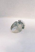 Load image into Gallery viewer, Organic Three Pearl Ring with Gold Accents
