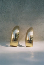 Load image into Gallery viewer, Retro XL Rounded Gold J-Hoop Earrings
