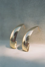 Load image into Gallery viewer, Retro XL Rounded Gold J-Hoop Earrings
