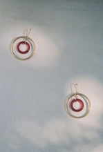 Load image into Gallery viewer, Carved Carnelian and Gold Ring Earrings
