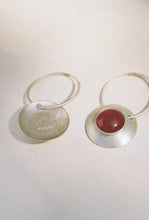 Load image into Gallery viewer, Carnelian Disc Hoops
