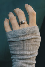 Load image into Gallery viewer, Silver Signet Ring with Gold Spirals
