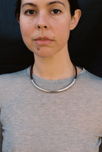 Load image into Gallery viewer, Leather and Silver Tube Collar
