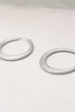 Load image into Gallery viewer, Brushed Large Silver Hoops
