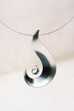 Load image into Gallery viewer, Mid-Century Oxidized Spiral Brooch
