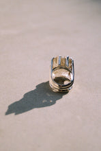 Load image into Gallery viewer, Golden Rutilated Quartz Ring with Pyramid Prongs
