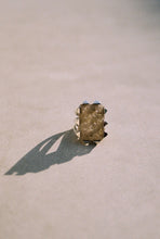 Load image into Gallery viewer, Golden Rutilated Quartz Ring with Pyramid Prongs
