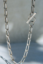 Load image into Gallery viewer, Elongated Curb Chain Necklace with Modernist Toggle
