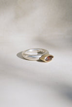 Load image into Gallery viewer, Garnet Marquise Bezel Ring with Married Metals
