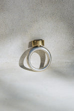 Load image into Gallery viewer, Garnet Marquise Bezel Ring with Married Metals
