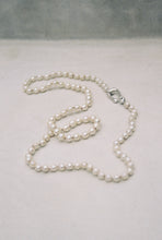 Load image into Gallery viewer, OOAK Vintage Long Pearl Hook Necklace in Sand
