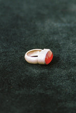 Load image into Gallery viewer, Postmodern Brushed Signet Carnelian Ring

