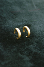 Load image into Gallery viewer, Gold Puffy Crescent Hoops
