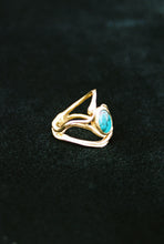 Load image into Gallery viewer, Modernist Sculptural Turquoise Gold Ring

