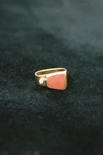 Load image into Gallery viewer, Modernist Coral Ring with Diamond
