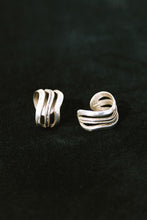 Load image into Gallery viewer, Abstract Cutout Wave Hoops
