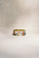 Load image into Gallery viewer, Mid Century Fire Opal and Coral Inlay Ring
