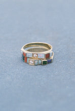 Load image into Gallery viewer, Mid Century Fire Opal and Coral Inlay Ring
