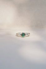 Load image into Gallery viewer, Artisan Donut Ring with Emerald in Gold Bezel
