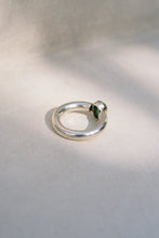 Load image into Gallery viewer, Artisan Donut Ring with Emerald in Gold Bezel
