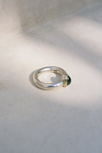 Load image into Gallery viewer, Artisan Donut Ring with Emerald in Gold Bezel

