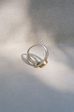Load image into Gallery viewer, Mixed Metal Open Twist Ring with Blue Topaz
