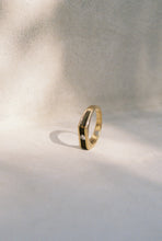 Load image into Gallery viewer, Modernist Shadowbox Gold Ring with Diamond
