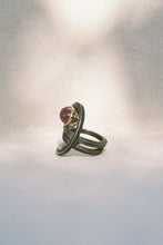 Load image into Gallery viewer, Pink Tourmaline Blackened Silver Spiral Ring
