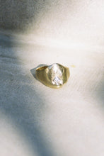 Load image into Gallery viewer, Antique Molten Signet Ring with Diamond
