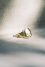 Load image into Gallery viewer, Antique Molten Signet Ring with Diamond
