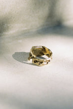 Load image into Gallery viewer, Hand-Carved Gold Brutalist Band
