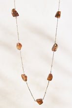 Load image into Gallery viewer, Tumbled Amber and Silver Panel Necklace
