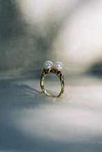 Load image into Gallery viewer, Brutalist Double Pearl Ring
